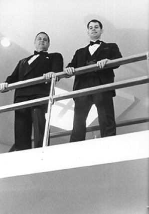 alt='Dave Koch and Kyle Bacon on the way to an Entrepreneur of the Year ceremony'
